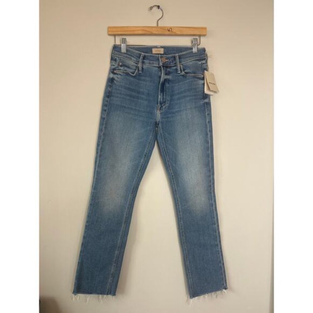 NWT Mother Mid Rise Dazzler Ankle Fray Riding The Cliff Side Jeans Blue Size: 26 - Picture 2 of 10
